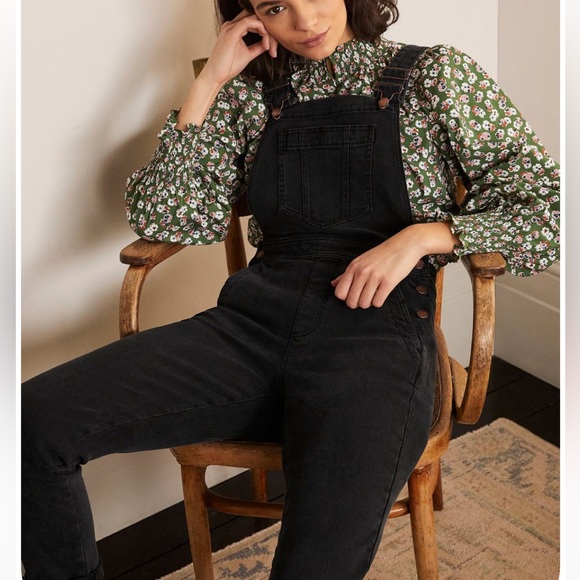 Boden Charcoal Denim Overalls for Women Sz 14 - Picture 2 of 11